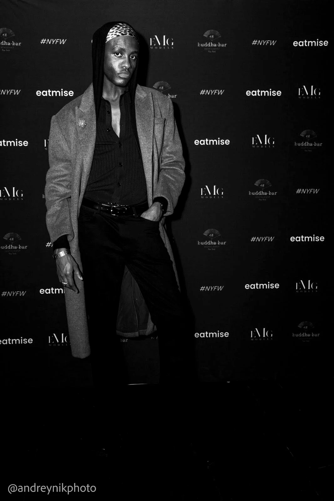 Rohan in a tailored jacket at a fashion event